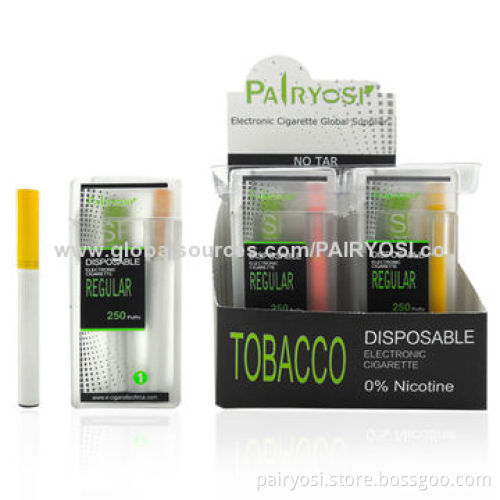 Wholesale e cigarette with 7.8mm diameter, supports 250 puffs, blister packing with display box